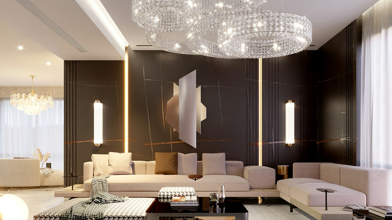 Salon contemporain aux volumes généreux