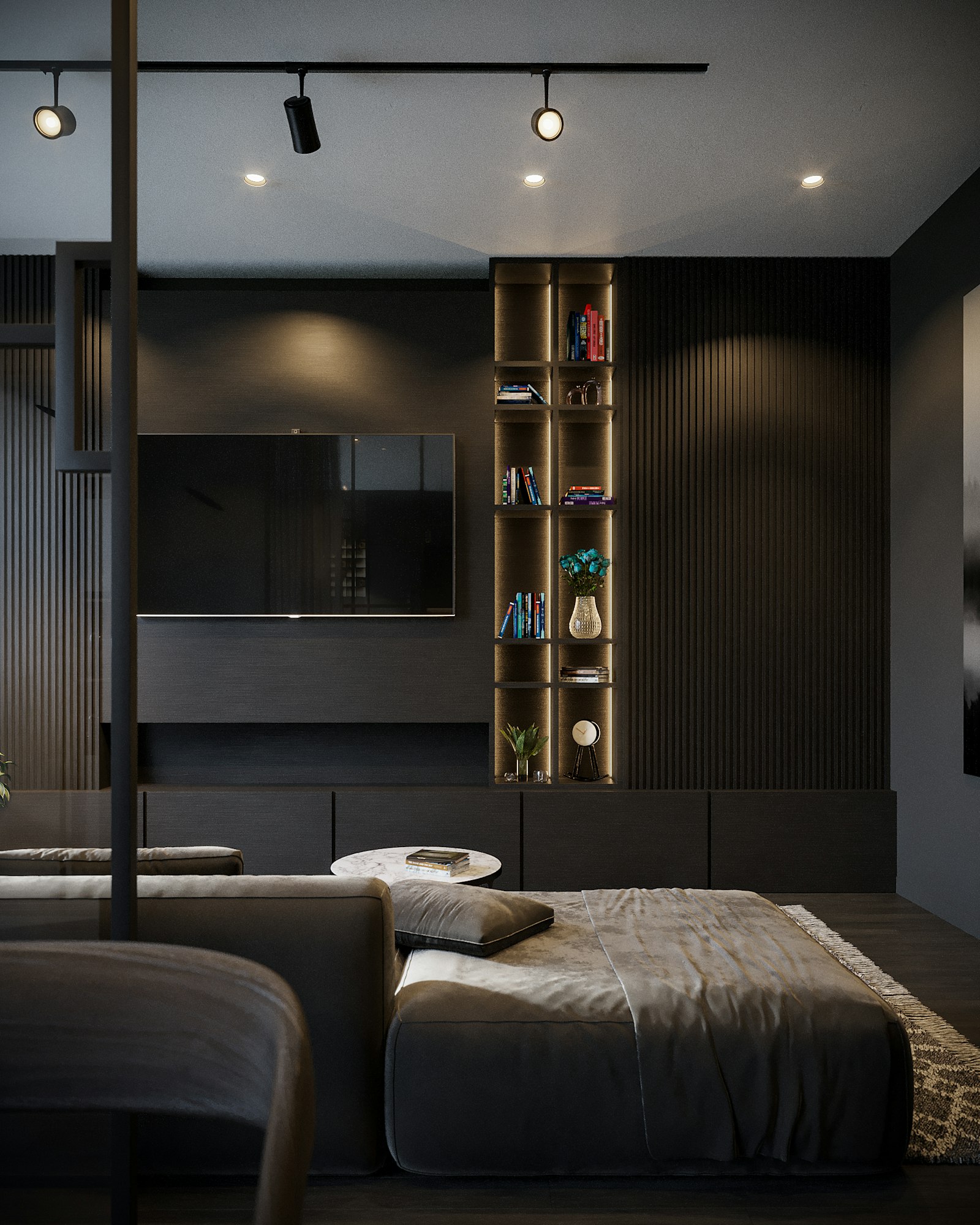 Chambre d'amis avec dressing